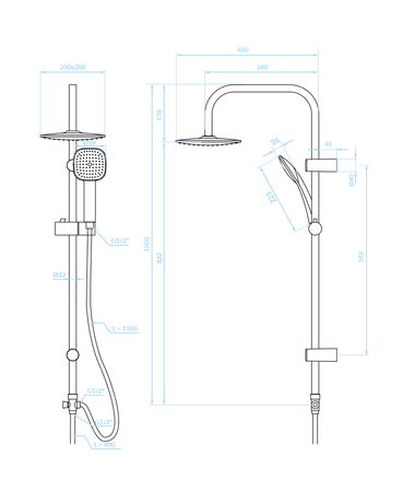 Kuchinox kolumna natryskowa Ondo chrom PG7_20KX