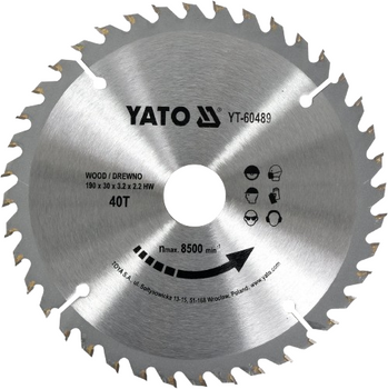 Yato tarcza widiowa 190x30mm 40T do drewna YT-60489