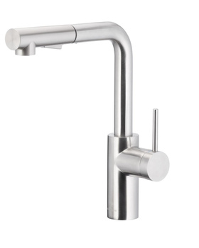 KFA Armatura bateria zlewozmywakowa Duero Basic Inox z wyciąganą wylewką stal szczotkowana 6623-110-22