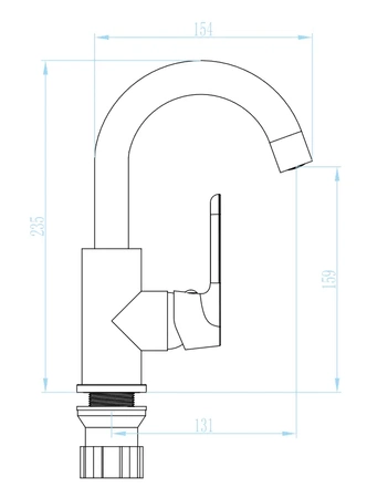 Kuchinox bateria umywalkowa stojąca Dima chrom BQD 028D