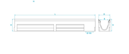 Stora-Drain odwodnienie liniowe z polimerobetonu 1m ruszt żeliwny B125 SE10101334SN