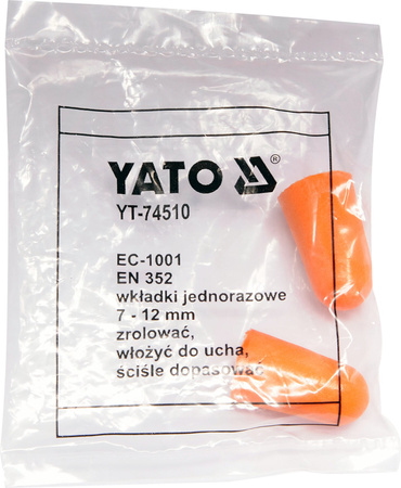 Yato zatyczki do uszu piankowe 200 par YT-74510