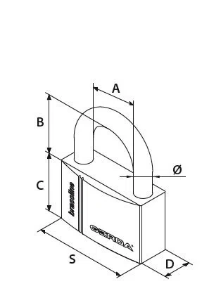 Gerda kłódka pałąkowa mosiężna KMZ S50