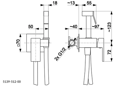 KFA Armatura bateria bidetowa Logon podtynkowa chrom 5139-512-00