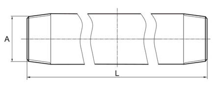 Diamond króciec gwintowany 1"x300mm ocynk KR-GW.25x0300.OC