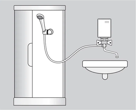 Wijas ogrzewacz przepływowy wody Perfect 350 z baterią i wylewką 150mm
