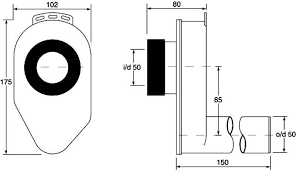 Mc Alpine syfon pisuarowy podtynkowy poziomy HC-UP50