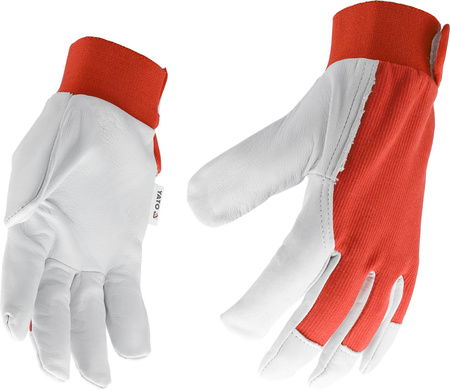 Yato rękawice robocze skórzane czerwone rozmiar 8 YT-746418