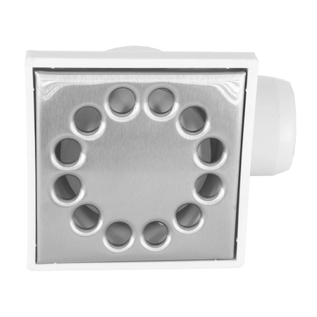 DES Group kratka kanalizacyjna fi50 10x10cm metal biała boczna