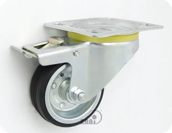 Zabi koło metalowo-gumowe 80 w obudowie skrętnej z hamulcem symbol 6H