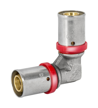 Diamond kolano podwójne PEX-AL-PEX 20x20mm zaprasowywane mosiądz FZZ-006.20X20.KOL-2