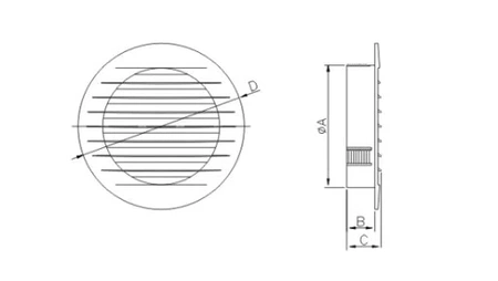 Dospel kratka wentylacyjna KRO 100/GR 007-4309