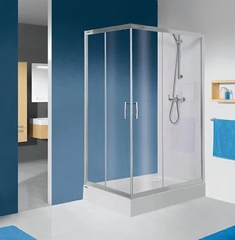 Sanplast kabina prysznicowa narożna KN/TX5b-80x90cm W15 srebrny błyszczący 600-271-0190-38-231