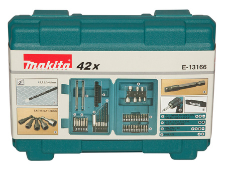 Makita zestaw akcesoriów w walizce 42 sztuki E-13166