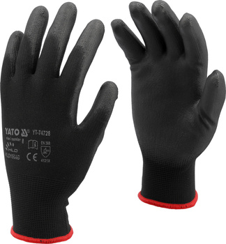 Yato rękawice robocze czarne nylon/pu rozmiar 9 YT-74729