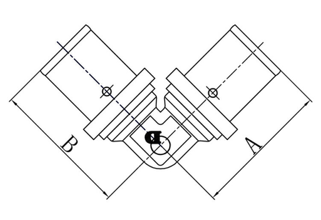 Diamond kolano zaprasowywane podwójne 20x16mm FZZ-006.16x20.KOL-2