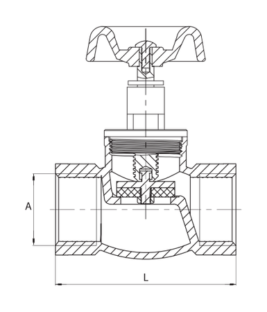 Diamond zawór zaporowy grzybkowy 1 1/4" PN-M-75002 żeliwny ocynkowany ART.2600-32