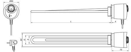Eliko grzałka elektryczna 6/4" z termostatem 2000W W085
