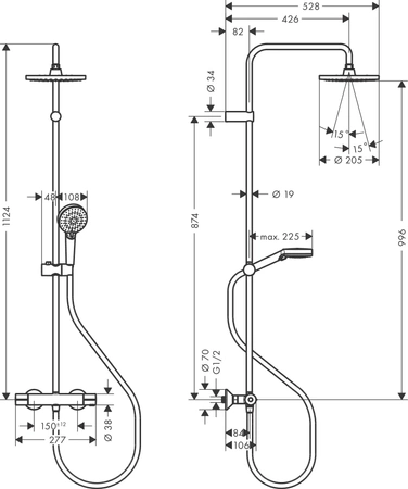 Hansgrohe zestaw prysznicowy 200 1jet Green z baterią termostatyczną 26318000