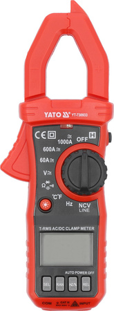 Yato miernik cęgowy True RMS AC/DC 10MA-1000A YT-730933
