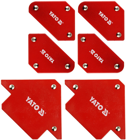 Yato zestaw kątowników spawalniczych magnetycznych 6-elementowy YT-08678