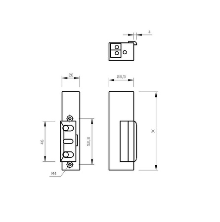 Elektra Plus zaczep elektromagnetyczny bez blokady R3-12.10P