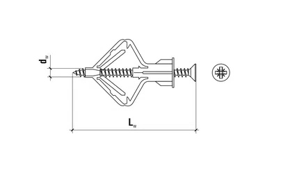Kołek do mocowania w płytach gipsowo-kartonowych GKW 10x50mm