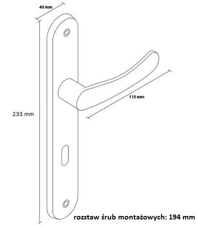 Gamar klamka malowana z długim szyldem 60 na klucz biała 4-3158