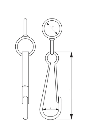 Spinacz z okrętką 60mm