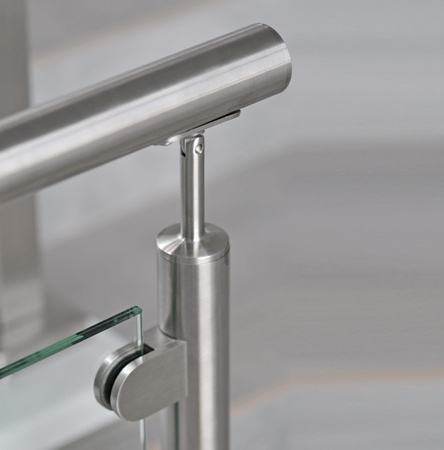 Podpora poręczy 42,4mm na słupek 42,4x2mm regulowana AISI 304 szlif