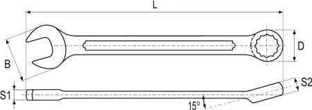 Yato klucz płasko-oczkowy 10mm z polerowaną główką YT-0339