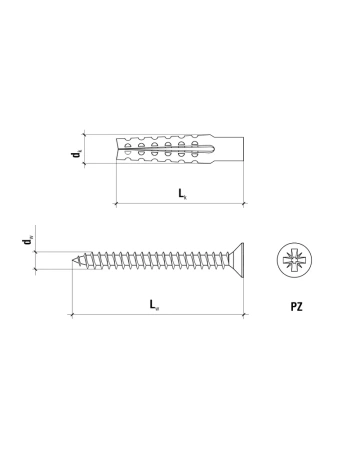 Wkręt-Met kołek metalowy do gazobetonu 10 sztuk BKMG-05