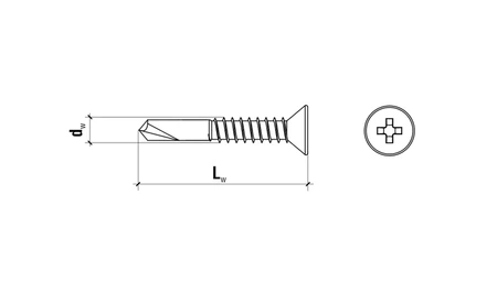 Wkręt samowiercący do metalu stożek ocynk 4,8x19mm