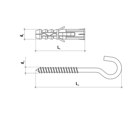 Wkręt-Met kołek rozporowy z hakiem półpełnym 12x60mm WX-12