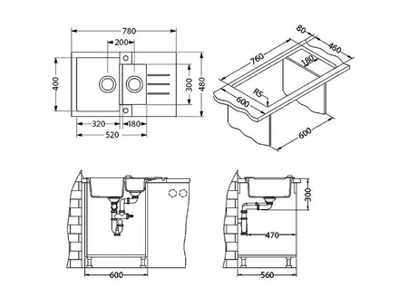 Alveus zlewozmywak Rock 70 piasek 78x48cm 1217022