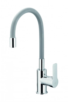 KFA Armatura bateria zlewozmywakowa Rumba stojąca z elastyczną wylewką chrom/szara 6553-915-63