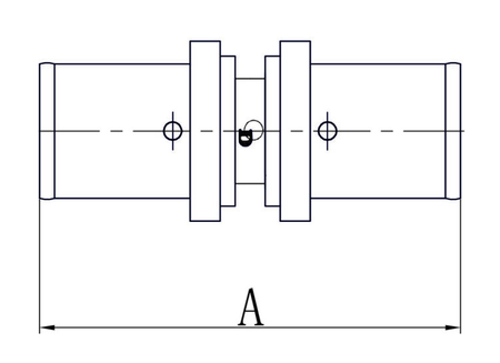 Diamond łącznik podwójny PEX-AL-PEX 32x32mm zaprasowywany mosiądz FZZ-003.32X32.ZŁ-2