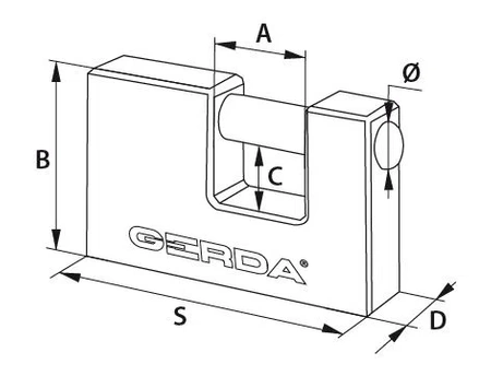 Gerda kłódka trzpieniowa żeliwna KZZT T50