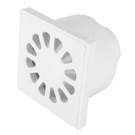 DES kratka kanalizacyjna fi 50 10x10 dolna plastik biała 01.016.002