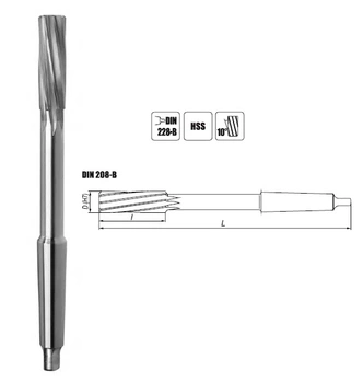 Fenes rozwiertak maszynowy HSS DIN 208-B 11mm z chwytem stożkowym Morse'a 0641-414-201-050