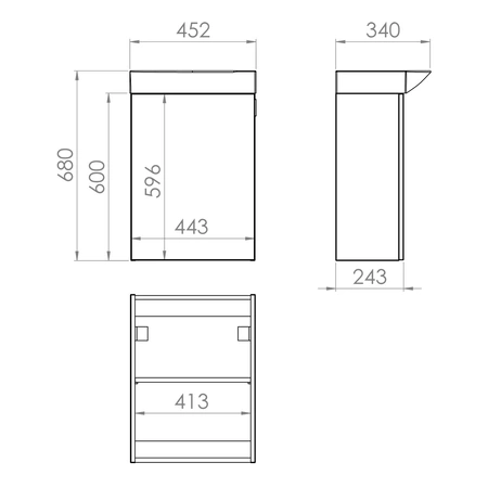 Elita zestaw szafka z umywalką Ravell 45 white 166239