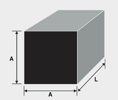 Pręt kwadratowy aluminiowy 35x35mm 1mb PA38