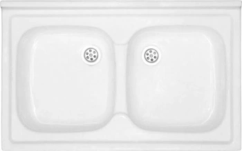 Polimat zlewozmywak 2-komorowy akrylowy ZD-60 60x80cm 1003