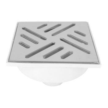 DES kratka kanalizacyjna fi 50 15x15 dolna metal biała 01.016.005