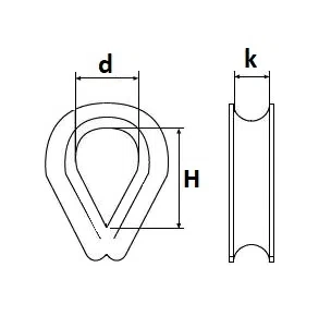 Kausza do liny ocynk DIN 6899 10mm
