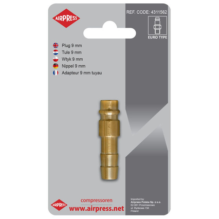 Airpress wtyk na wąż 9 mm Euro 4311562