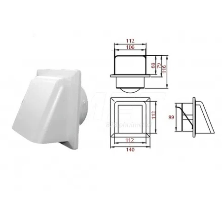 Dospel kratka wentylacyjna z przepustnicą 007-0201 KRD100