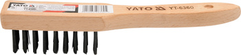 Yato szczotka druciana 6-rzędowa z drewnianą rękojeścią YT-6360