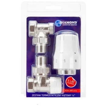 Diamond zestaw termostatyczny grzejnikowy kątowy ART.412.ZEST.TERM.KĄT