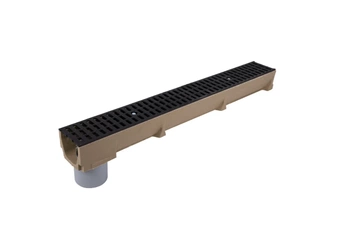 Stora-Drain odwodnienie liniowe z polimerobetonu 1m ruszt żeliwny odpływ dolny B125 SE10101334PN